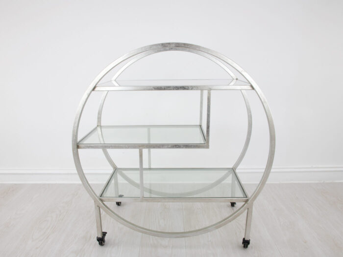 Milo Round Silver Bar Cart - Image 4