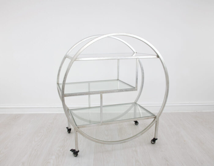 Milo Round Silver Bar Cart - Image 2