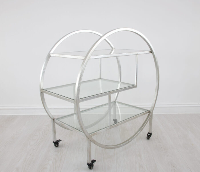 Milo Round Silver Bar Cart - Image 3