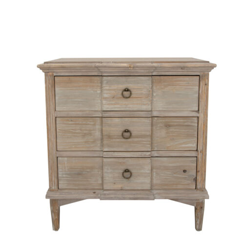 Norah 3 Drawer Oak Nightstand- Celline Home