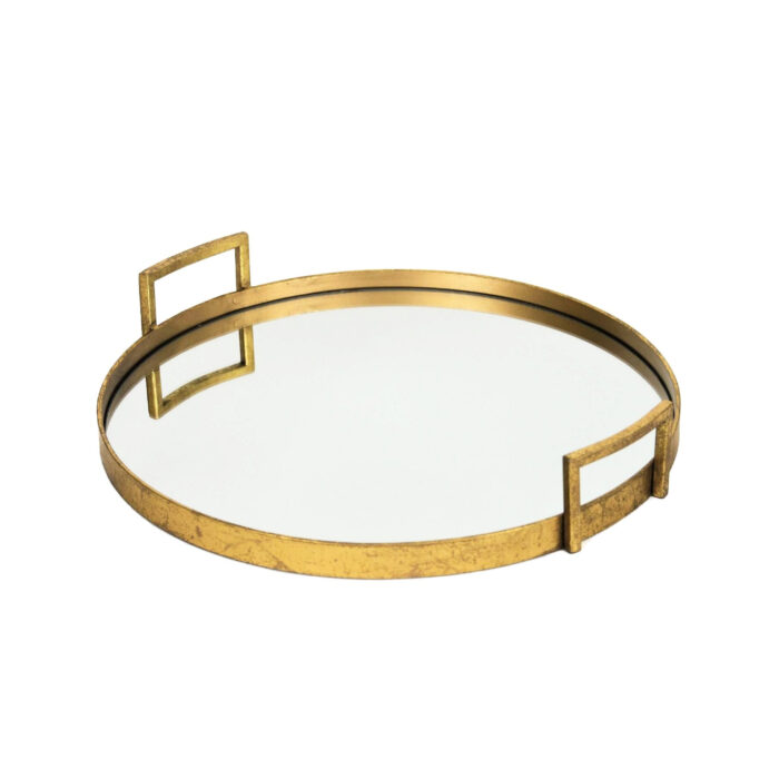 Ono Gold Round Mirrored Tray