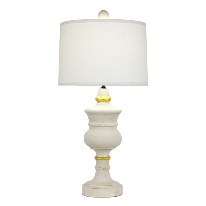 Raymond Solid Wood White Table Lamp