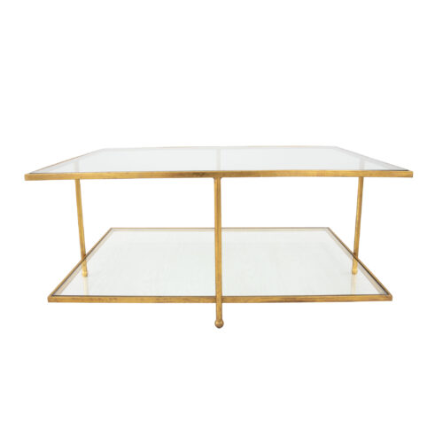 Romana Gold 2 Shelves Coffee Table- Celline Home