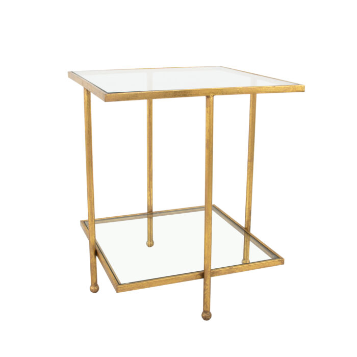 Romana Gold Square Side Table- Celline Home