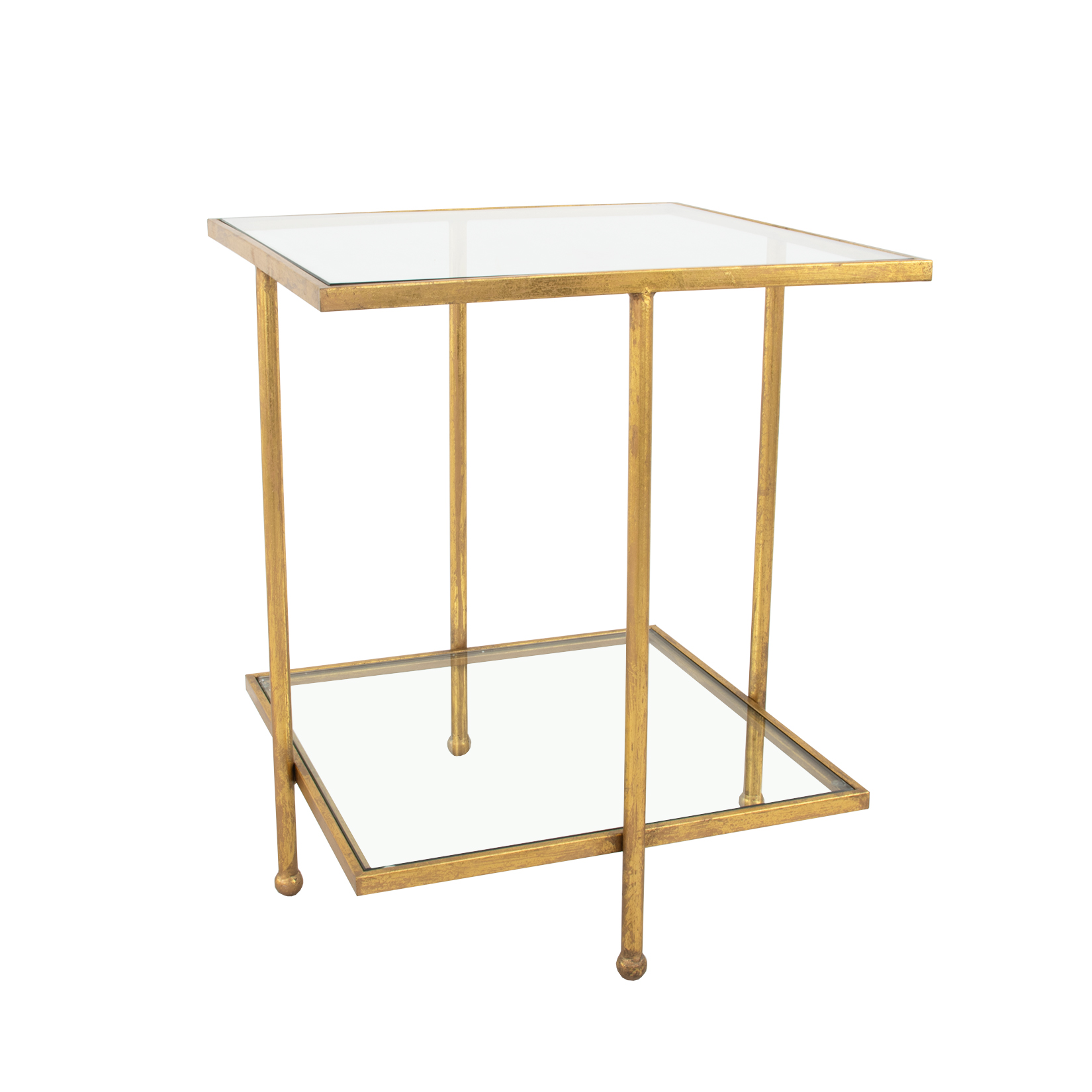 Romana Gold Square Side Table- Celline Home