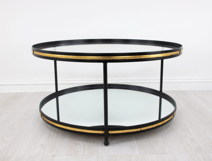 Tiffany Black & Gold Round Coffee Table - Image 4