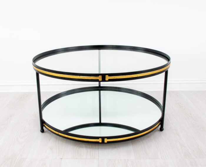 Tiffany Black & Gold Round Coffee Table - Image 6