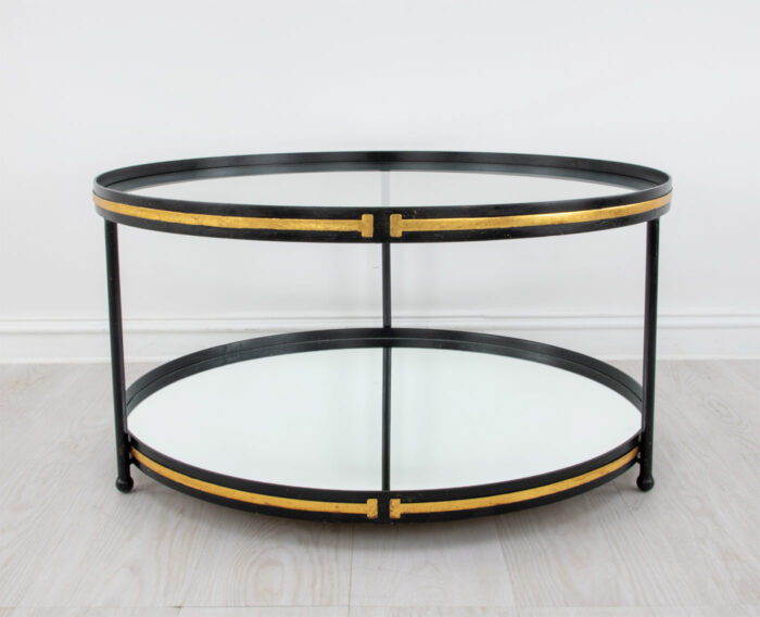 Tiffany Black & Gold Round Coffee Table - Image 3