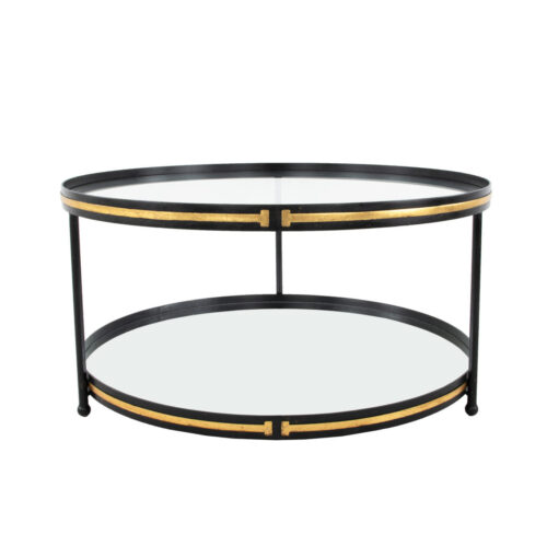 Tiffany Black & Gold Round Coffee Table- Celline Home