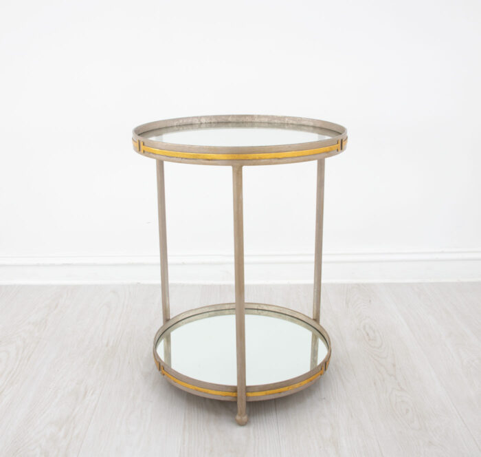 Tiffany Champagne & Gold Round Side Table - Image 5