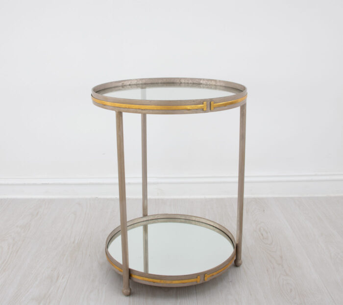 Tiffany Champagne & Gold Round Side Table - Image 3