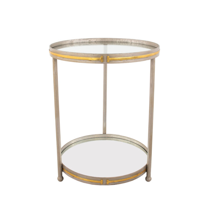 Tiffany Champagne & Gold Round Side Table