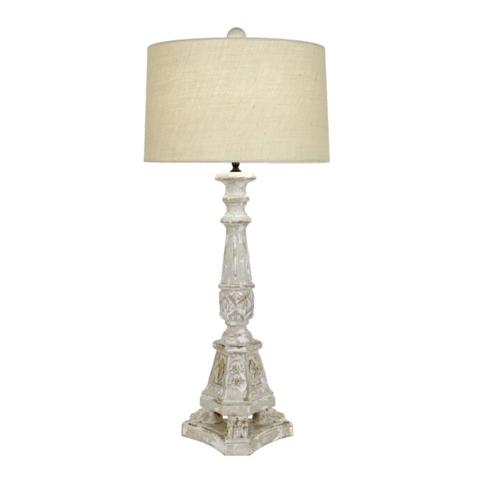 Willa Carved Wood Table Lamp