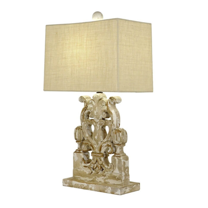 Wylie Carved Wood Table Lamp - Image 2