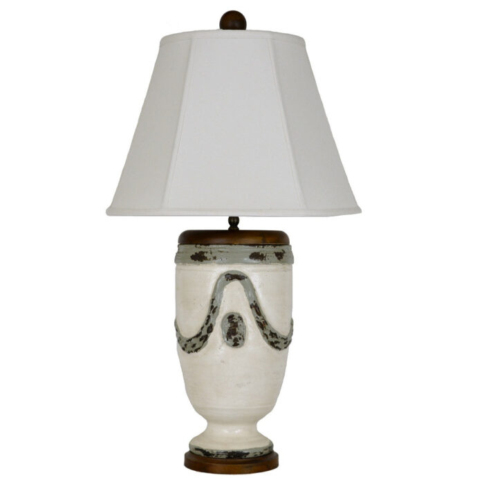 Orion White and Green Pottery Table Lamp - Celline Home