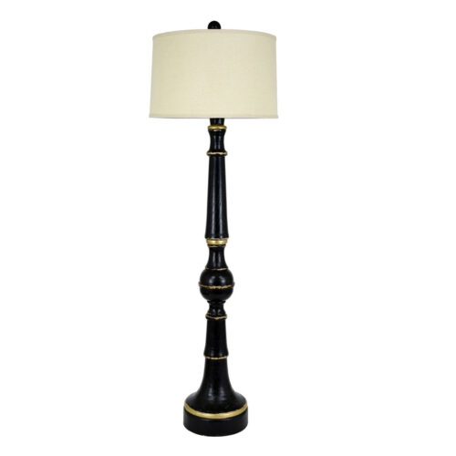 Frances Black Oak Floor Lamp - Celline Home