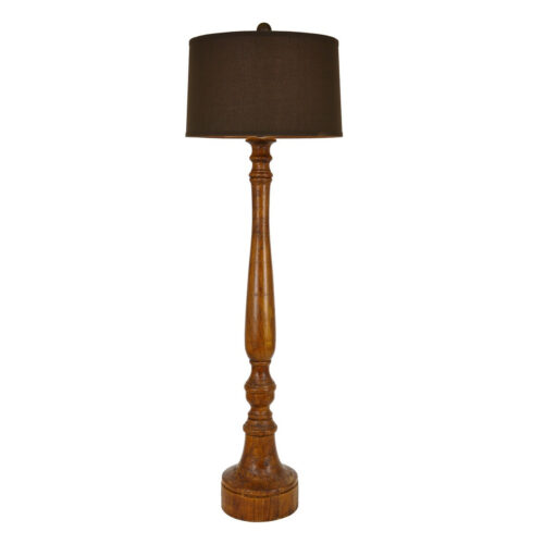 Leland Brown Oak Wood Floor Lamp - Celline Home