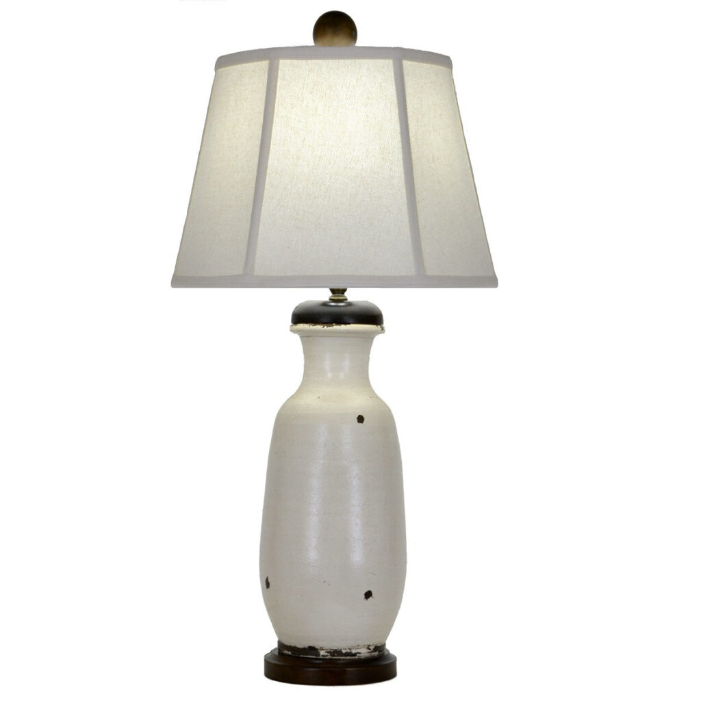 Serenity White Pottery Table Lamp - Celline Home