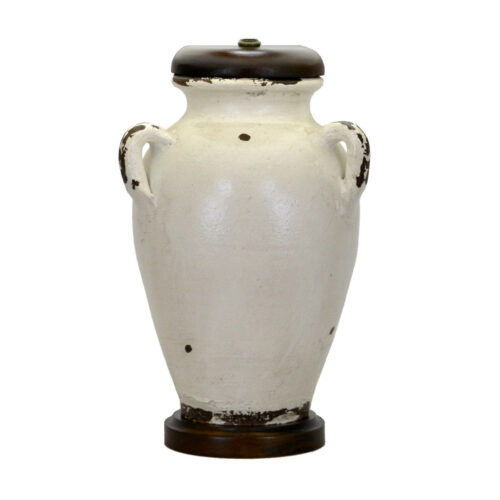 Mika White Pottery Table Lamp - Celline Home