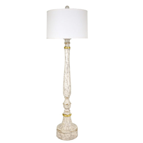 Ollie White Finish Oak Wood Floor Lamp - Celline Home