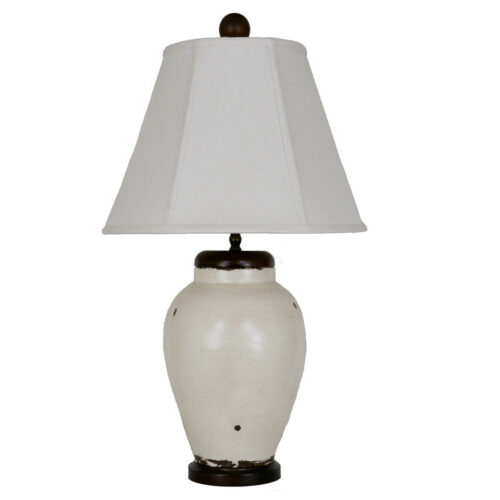 Oliver White Pottery Table Lamp - Celline Home