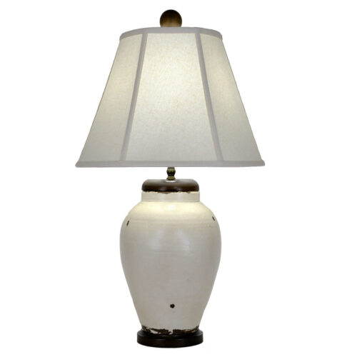 Oliver White Pottery Table Lamp - Celline Home