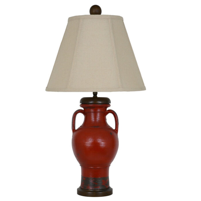 Geneva Red Pottery Table Lamp - Celline Home