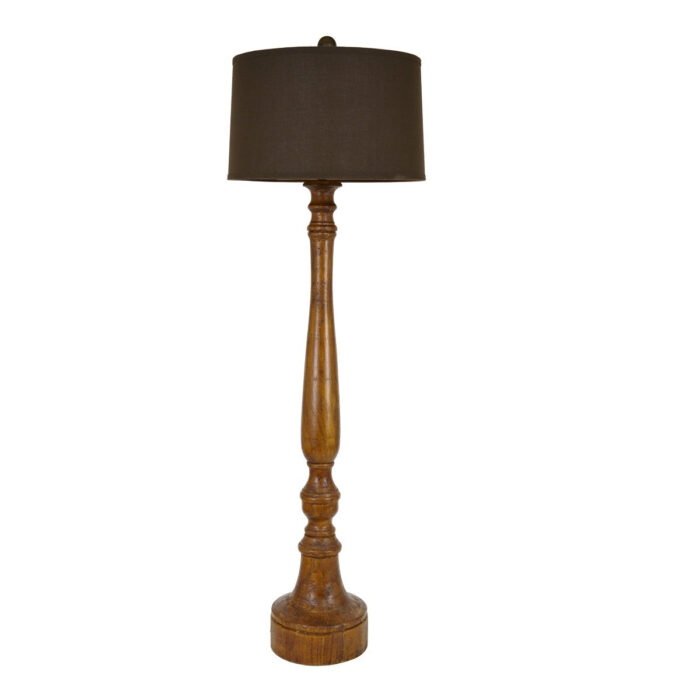 Leland Brown Oak Wood Floor Lamp - Celline Home