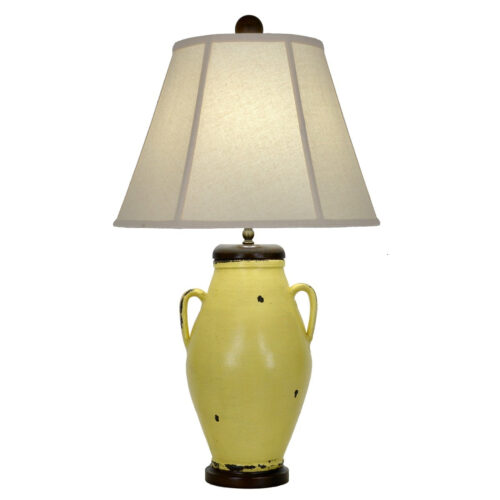 Hayes Yellow Pottery Table Lamp - Celline Home