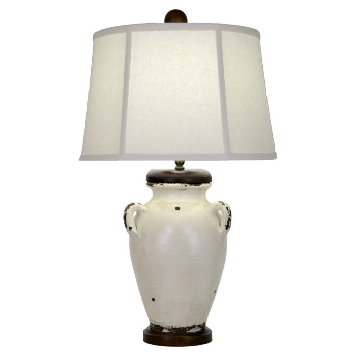 Mika White Pottery Table Lamp - Celline Home