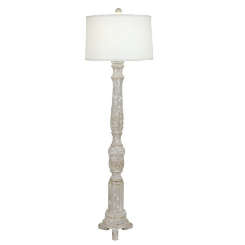 Jacquelyn Carved Wood Floor Lamp - Celline Home