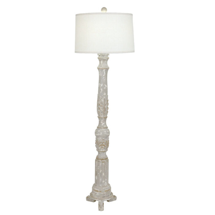 Jacquelyn Carved Wood Floor Lamp - Celline Home