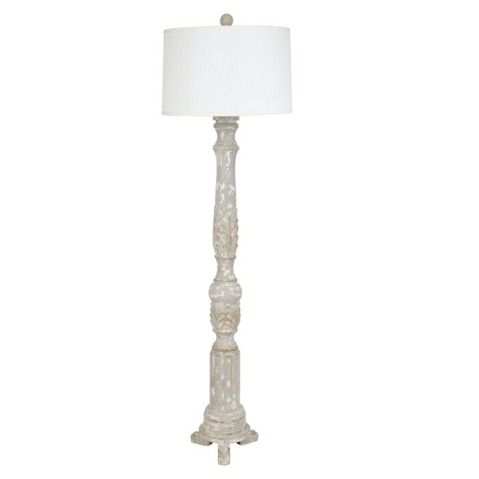 Jacquelyn Carved Wood Floor Lamp - Celline Home