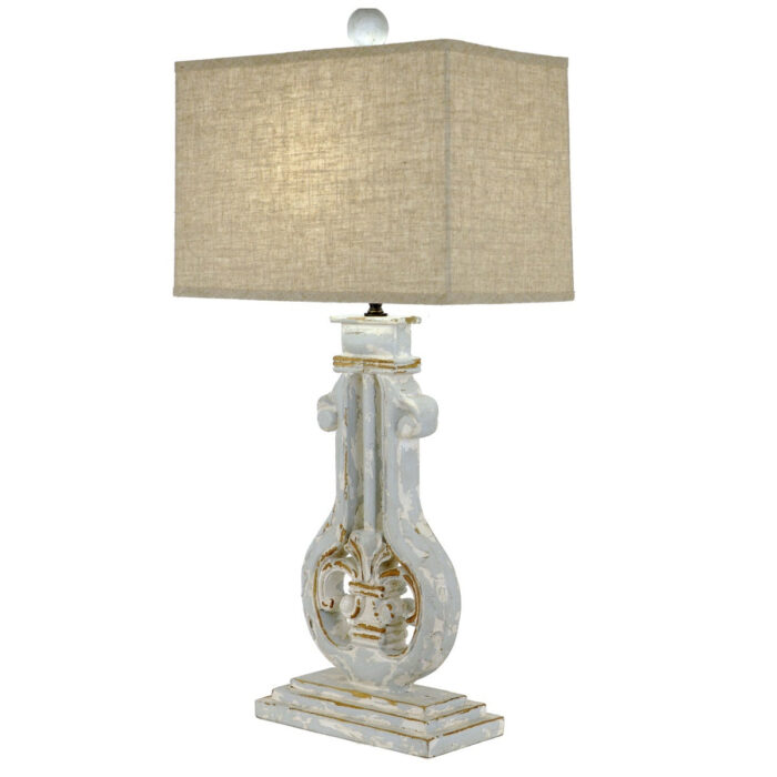 Celline Home Daphne Carved Wood Table Lamp