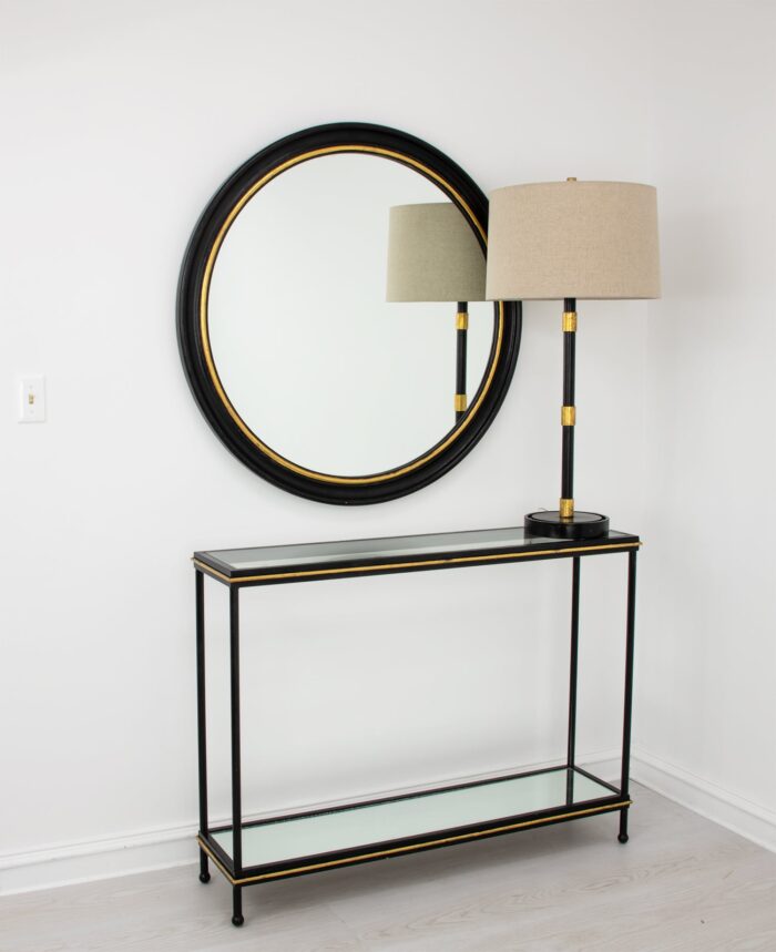 Arena Black and Gold Round Mirror- Celline Home