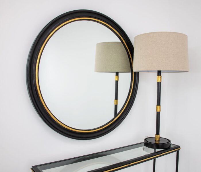 Arena Black and Gold Round Mirror- Celline Home