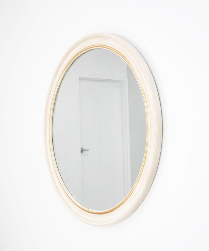 Arena White and Gold Round Mirror- Celline Home