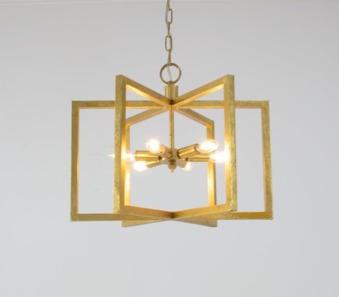 Aron 6 Light Gold Lantern- Celline Home