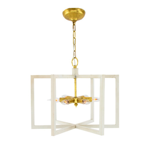 Aron 6 Light White and Gold Lantern- Celline Home