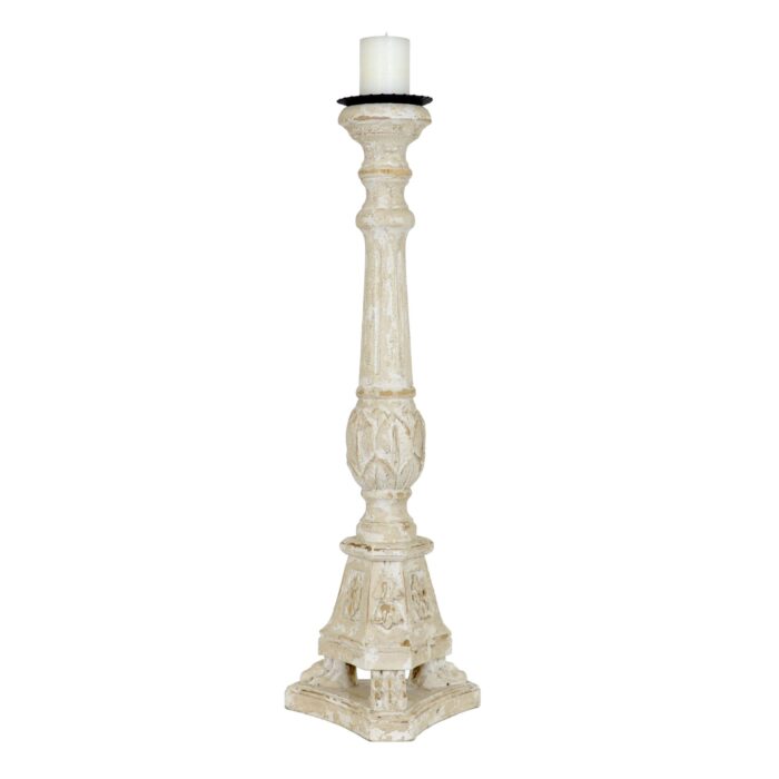 Calloway Carved Wooden Candelabra - Celline Home