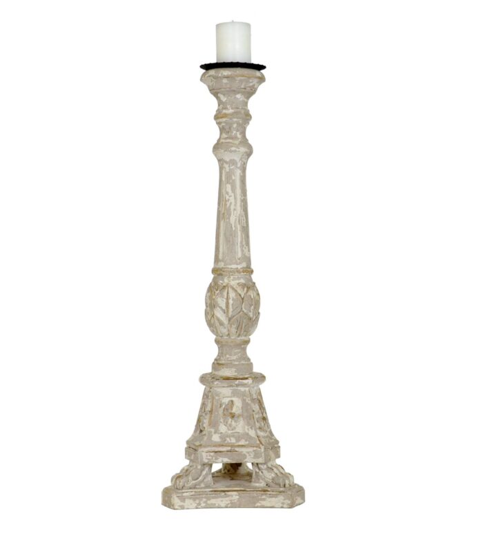 Maddox Carved Wood Candle Holder - Celline Home