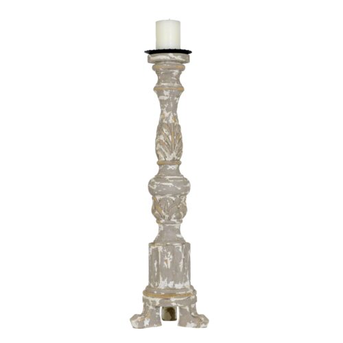 Pierce Carved Wood Candle Holder - Celline Home