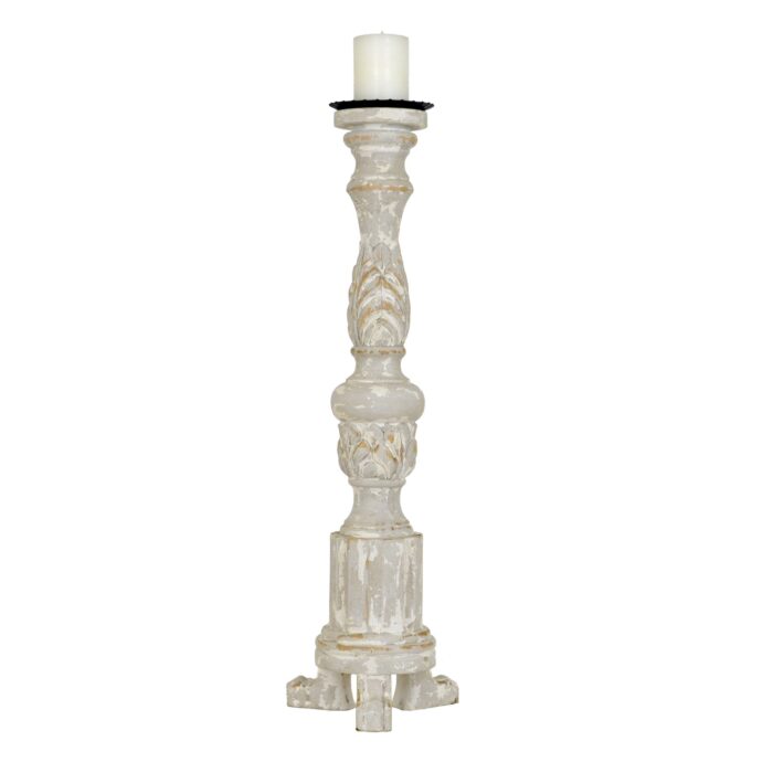 Ash Carved Solid Wood Candle Holder - Celline Home