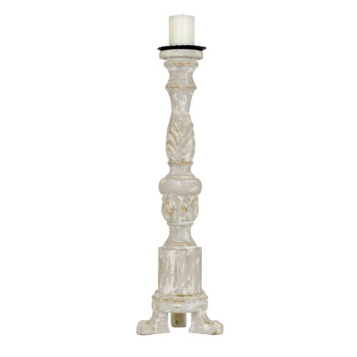 Ash Carved Solid Wood Candle Holder - Celline Home