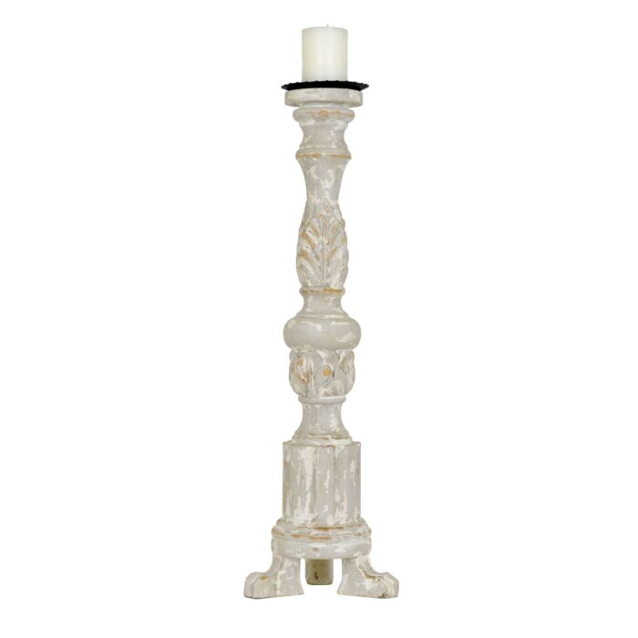 Ash Carved Solid Wood Candle Holder - Celline Home