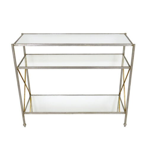 Alan Silver Console Table with 3 Shelves - Celline Home