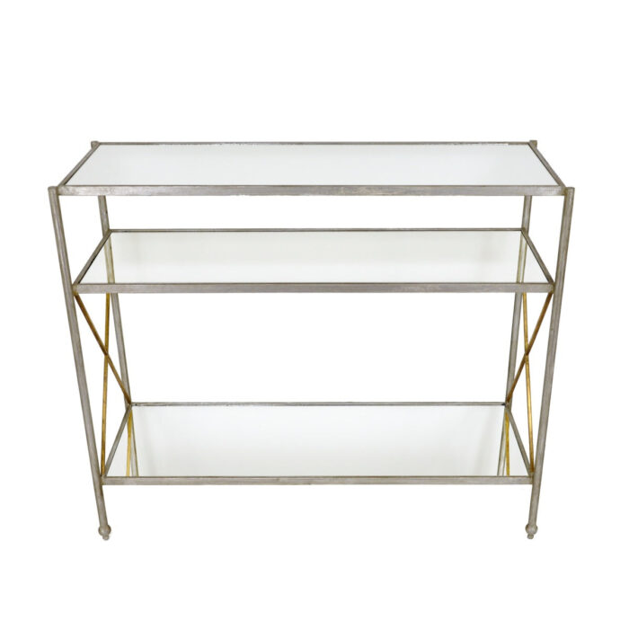 Alan Silver Console Table with 3 Shelves - Celline Home