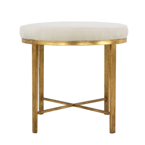 Charlotte Gold Round Bench- Celline Home