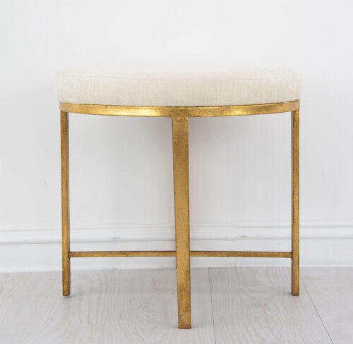 Charlotte Gold Round Bench- Celline Home