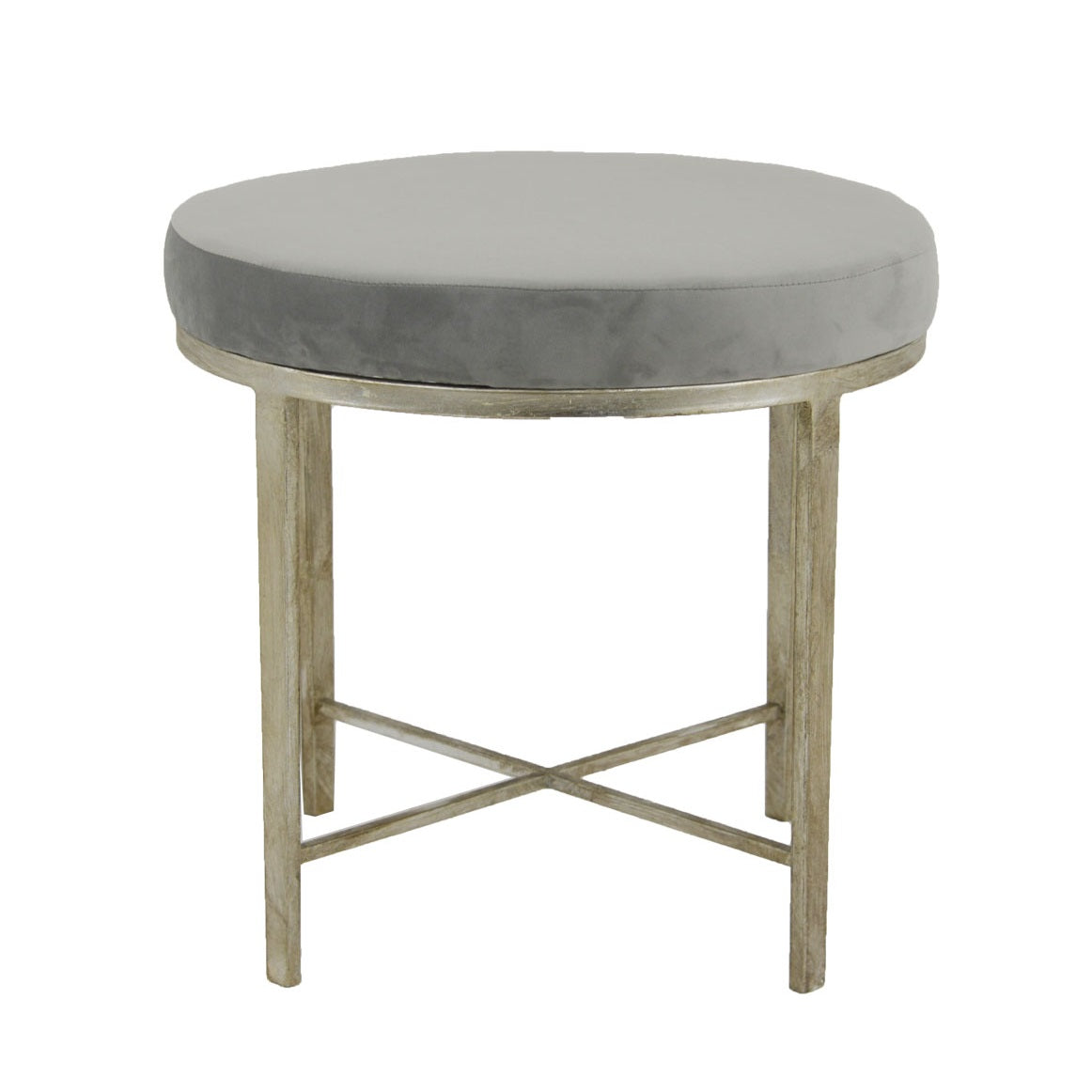 Charlotte Silver Round Bench- Celline Home